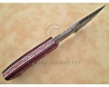 Custom Handmade Damascus Steel Outdoor Tracker Knife - Red G10 - TK1005