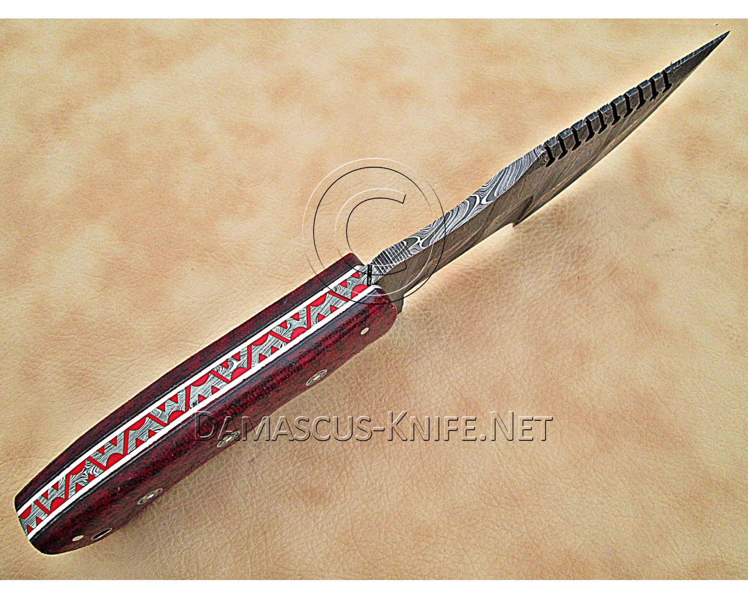 Artisan Damascus Multi-Zone Field-Utility Implement - Red G10 - TK1005