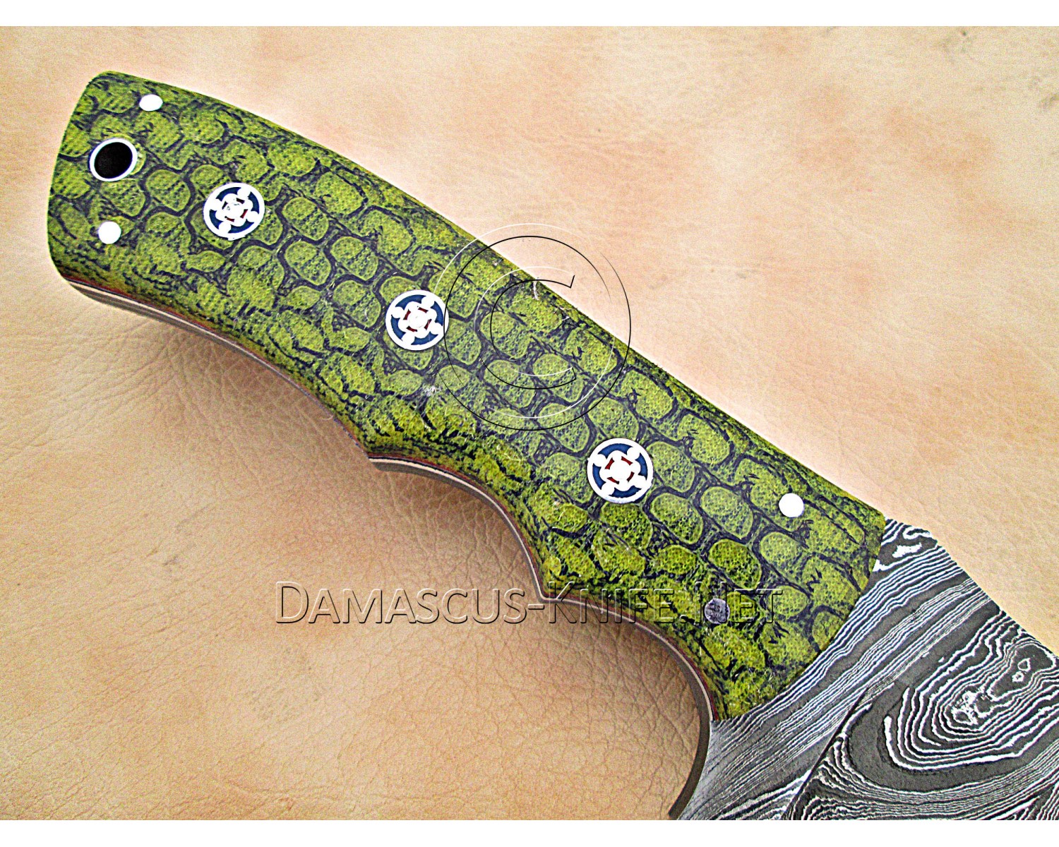 Artisan Damascus Multi-Zone Field-Utility Implement - Sea Green G10 - TK1007