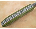 Custom Handmade Damascus Steel Outdoor Tracker Knife - Sea Green G10 - TK1007