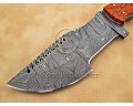 Custom Handmade Damascus Steel Outdoor Tracker Knife - Orange G10 - TK1008