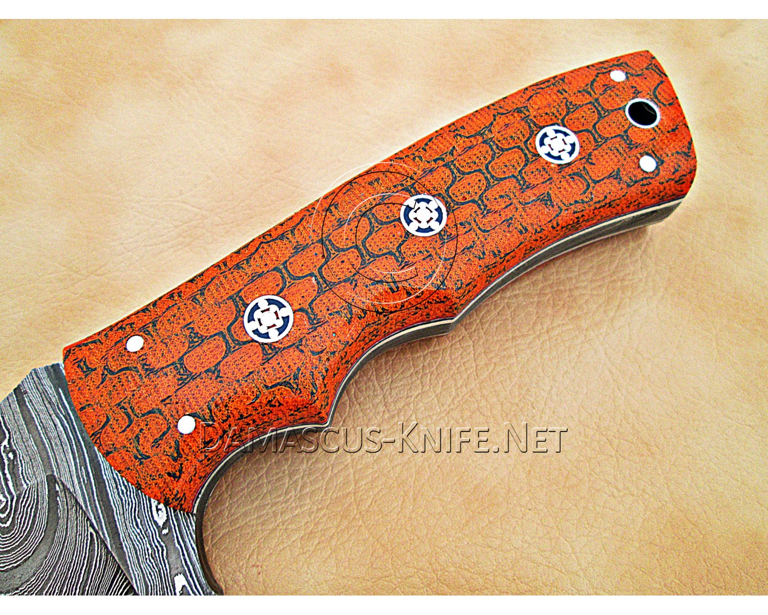 Artisan Damascus Multi-Zone Field-Utility Implement - Orange G10 - TK1008
