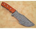 Custom Handmade Damascus Steel Outdoor Tracker Knife - Orange G10 - TK1008