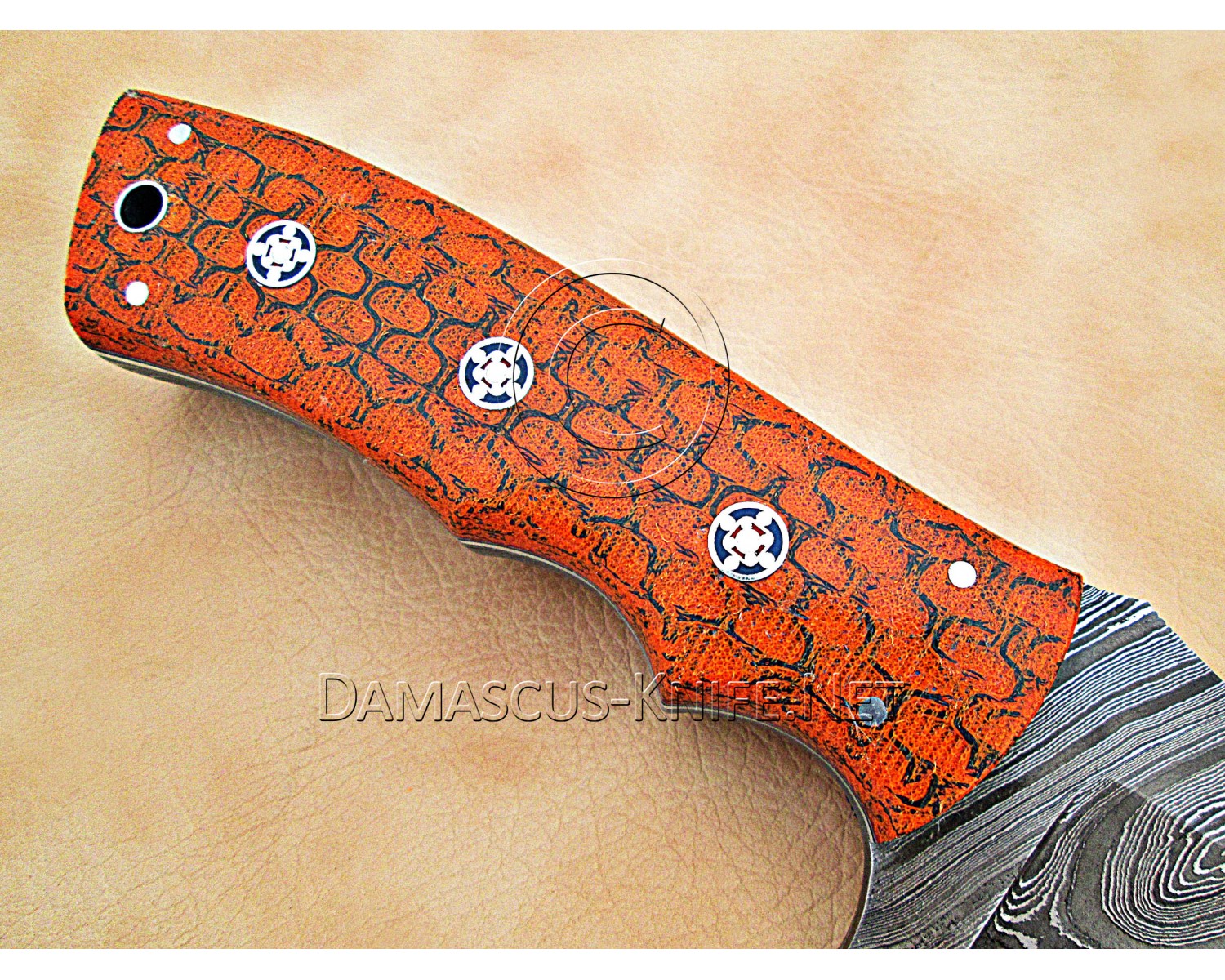 Artisan Damascus Multi-Zone Field-Utility Implement - Orange G10 - TK1008