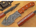 Lot of 7 Custom Handmade Damascus Steel Tracker Knives - Multi-Color G10 - TK1011