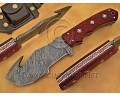 Lot of 7 Custom Handmade Damascus Steel Tracker Knives - Multi-Color G10 - TK1011