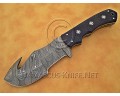 Custom Handmade Damascus Steel Outdoor Tracker Knife - Blue G10 - TK1012