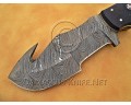 Custom Handmade Damascus Steel Outdoor Tracker Knife - Blue G10 - TK1012