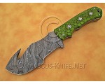 Artisan Damascus Multi-Zone Field-Utility Implement with Curved Spine Feature - Green G10 - TK1013