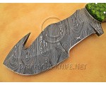 Artisan Damascus Multi-Zone Field-Utility Implement with Curved Spine Feature - Green G10 - TK1013