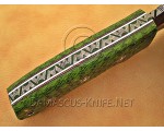 Artisan Damascus Multi-Zone Field-Utility Implement with Curved Spine Feature - Green G10 - TK1013