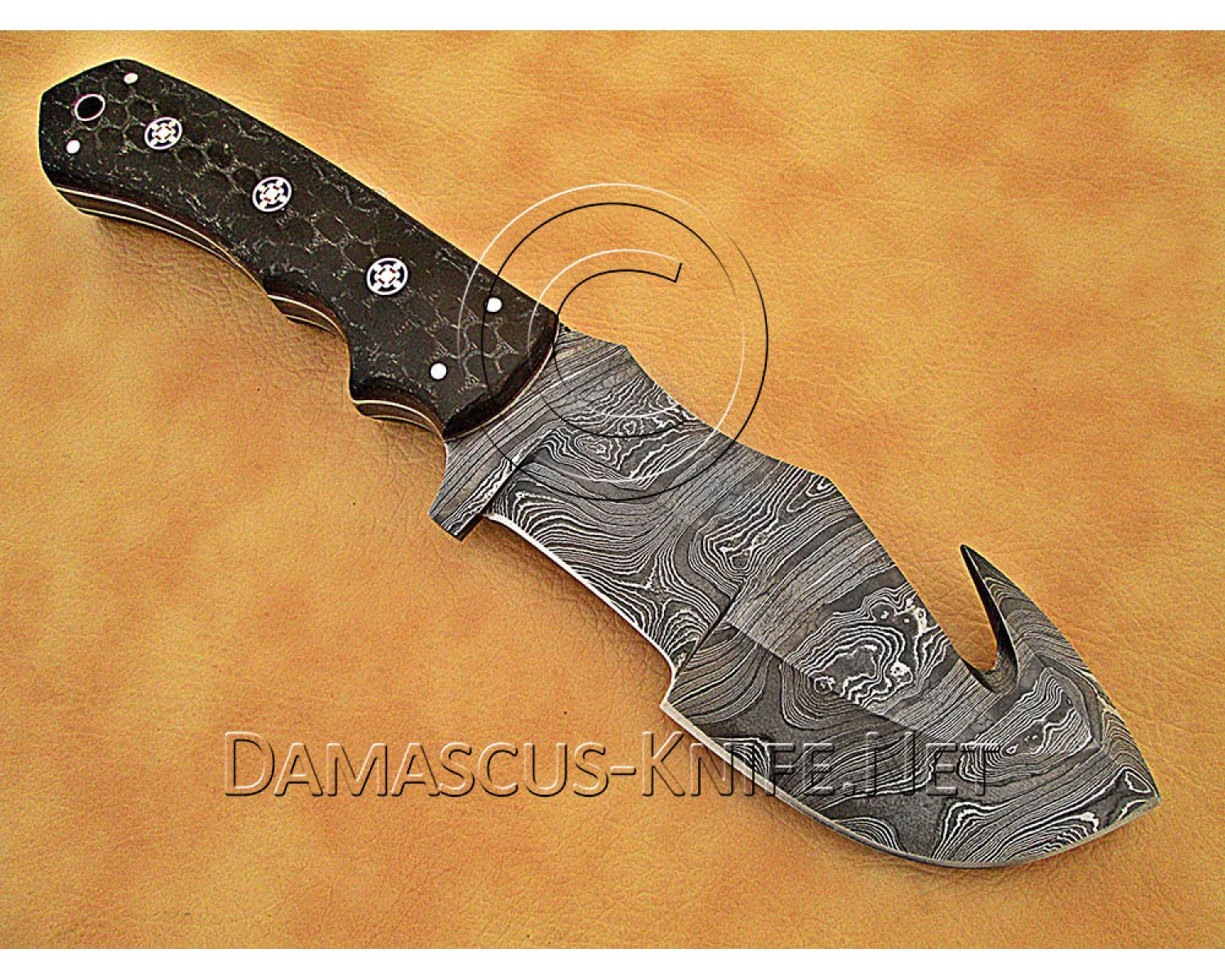 Artisan Damascus Multi-Zone Field-Utility Implement with Utility Hook - Black G10 - TK1014