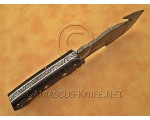 Artisan Damascus Multi-Zone Field-Utility Implement with Utility Hook - Black G10 - TK1014