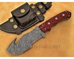 Artisan Damascus Multi-Zone Field-Utility Implement with Curved Spine Feature - Red G10 - TK1015