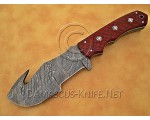 Artisan Damascus Multi-Zone Field-Utility Implement with Curved Spine Feature - Red G10 - TK1015