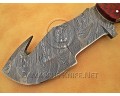 Custom Handmade Damascus Steel Outdoor Tracker Knife - Red G10 - TK1015