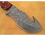 Artisan Damascus Multi-Zone Field-Utility Implement with Curved Spine Feature - Red G10 - TK1015