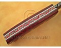 Custom Handmade Damascus Steel Outdoor Tracker Knife - Red G10 - TK1015