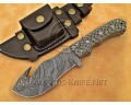 Custom Handmade Damascus Steel Outdoor Tracker Knife - Grey G10 - TK1016