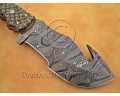 Custom Handmade Damascus Steel Outdoor Tracker Knife - Grey G10 - TK1016