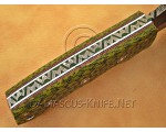 Artisan Damascus Multi-Zone Field-Utility Implement with Utility Hook - Sea Green G10 - TK1017