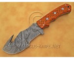 Artisan Damascus Multi-Zone Field-Utility Implement with Utility Hook - Orange G10 - TK1018
