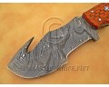 Custom Handmade Damascus Steel Outdoor Tracker Knife - Orange G10 - TK1018