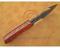 Custom Handmade Damascus Steel Outdoor Tracker Knife - Orange G10 - TK1018