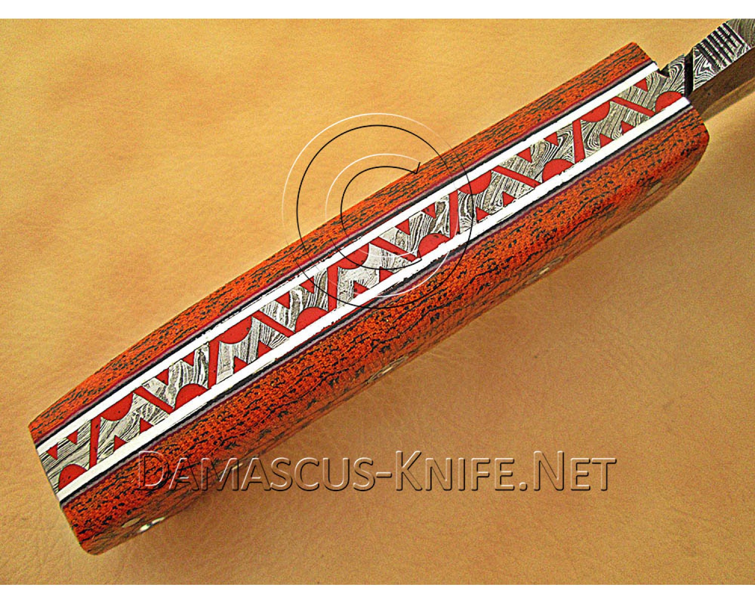 Artisan Damascus Multi-Zone Field-Utility Implement with Utility Hook - Orange G10 - TK1018