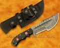 Custom Handmade Damascus Steel Outdoor Tracker Knife - Black G10 - TK1052