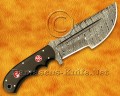 Custom Handmade Damascus Steel Outdoor Tracker Knife - Black G10 - TK1052