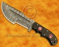 Custom Handmade Damascus Steel Outdoor Tracker Knife - Black G10 - TK1052