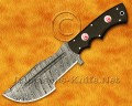 Custom Handmade Damascus Steel Outdoor Tracker Knife - Black G10 - TK1053