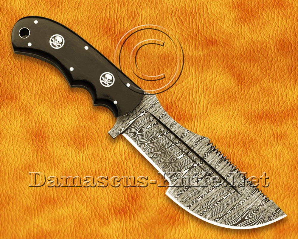Custom Handmade Damascus Steel Outdoor Tracker Knife - G10 Handle - TK916