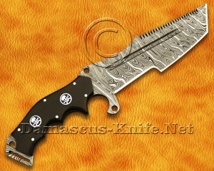 Custom Handmade Damascus Steel Outdoor Tanto Tracker Knife - G10 Handle - TK917
