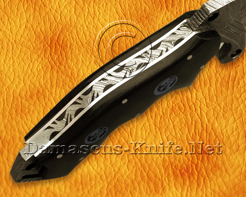 Custom Handmade Damascus Steel Outdoor Tanto Tracker Knife - G10 Handle - TK917