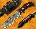 Handmade Damascus Steel Curved Field-Utility Implement - Black G10 - TK917A