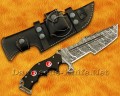 Custom Handmade Damascus Steel Outdoor Tanto Tracker Knife - Black G10 Handle - TK917A