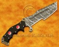 Custom Handmade Damascus Steel Outdoor Tanto Tracker Knife - Black G10 Handle - TK917A