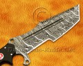 Custom Handmade Damascus Steel Outdoor Tanto Tracker Knife - Black G10 Handle - TK917A