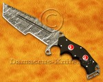 Handmade Damascus Steel Curved Field-Utility Implement - Black G10 - TK917A