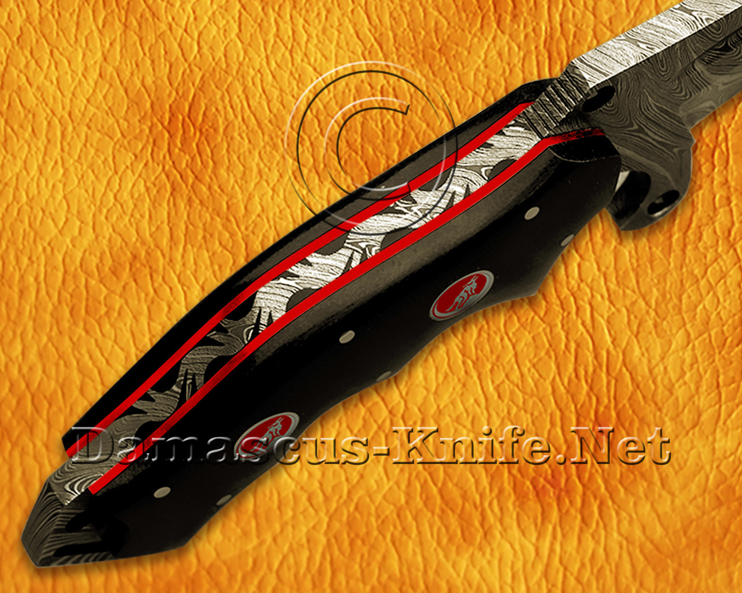 Handmade Damascus Steel Curved Field-Utility Implement - Black G10 - TK917A