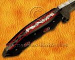 Handmade Damascus Steel Curved Field-Utility Implement - Black G10 - TK917A