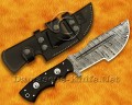 Custom Handmade Damascus Steel Outdoor Tracker Knife - Black G10 Handle - TK925