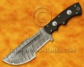 Custom Handmade Damascus Steel Outdoor Tracker Knife - Black G10 Handle - TK925
