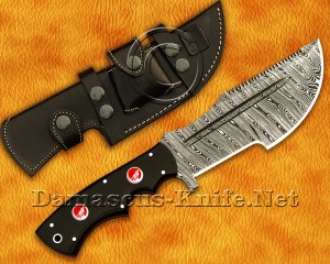 Custom Handmade Damascus Steel Outdoor Tracker Knife - Black G10 Handle - TK926
