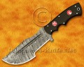 Custom Handmade Damascus Steel Outdoor Tracker Knife - Black G10 Handle - TK927
