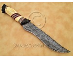 Hand-Forged Damascus Artisan Prep Implement - Bone & Horn - CK892