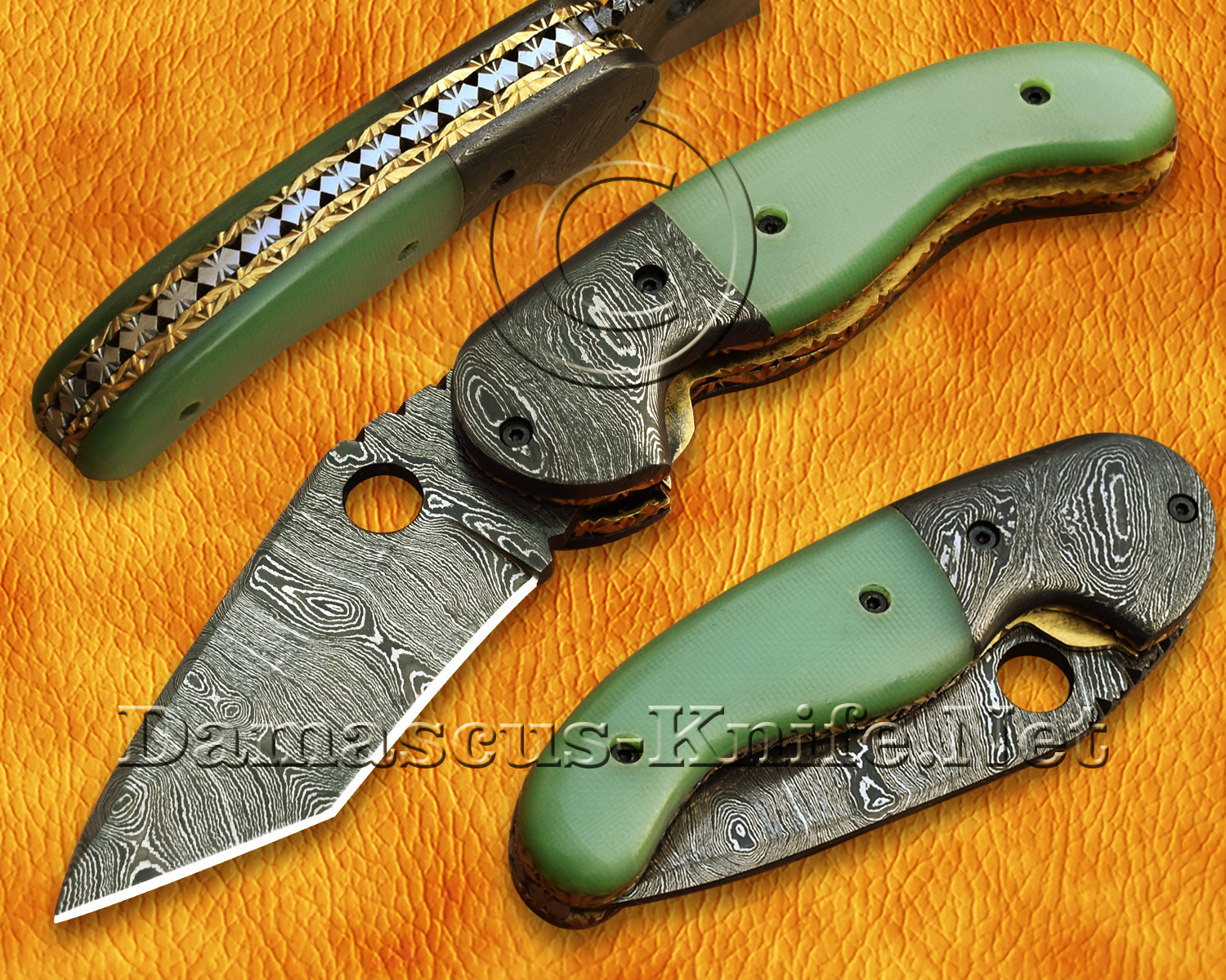 Custom Handmade Damascus Steel Folding Knife - FK765