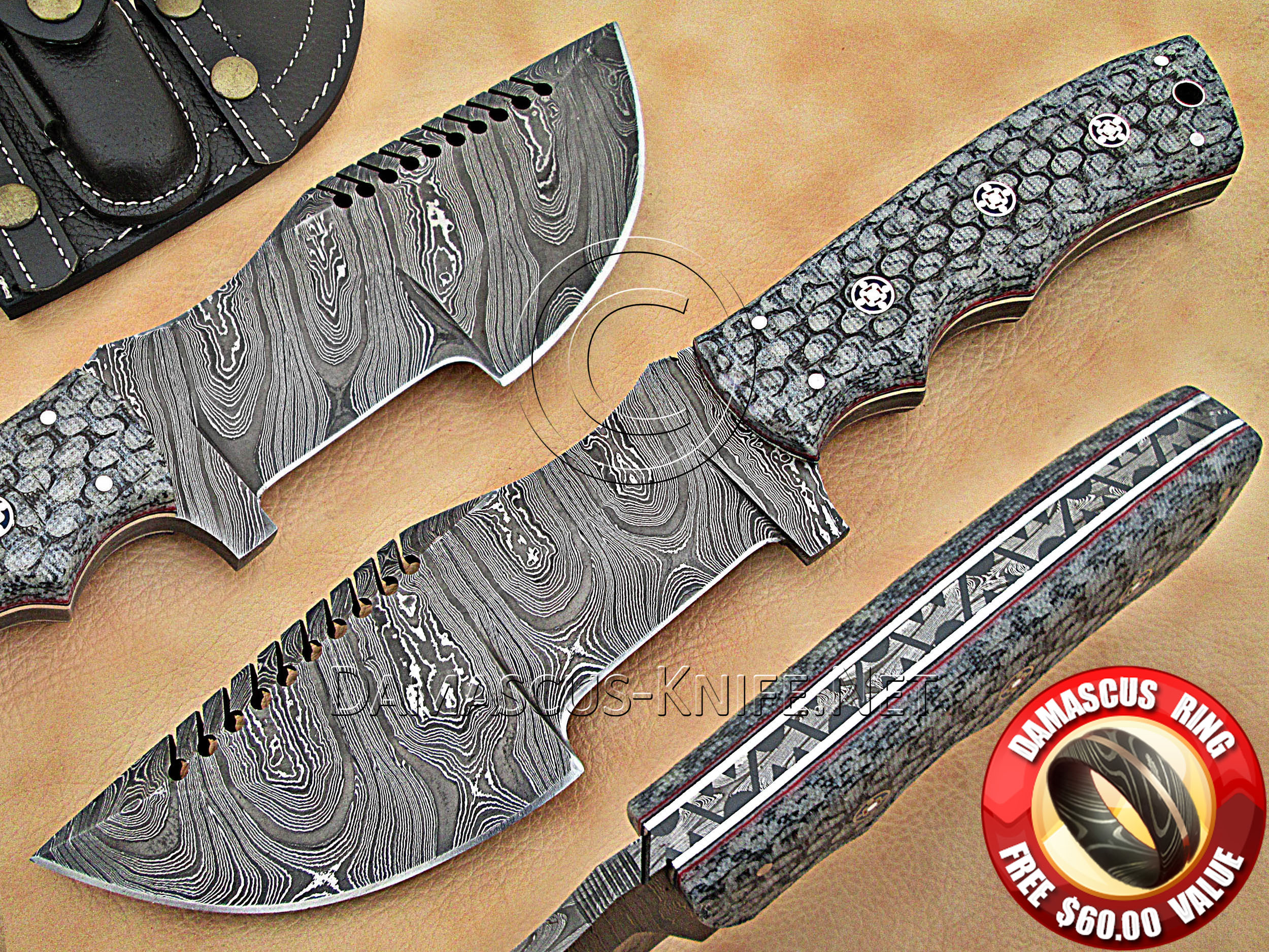 Artisan Damascus Multi-Zone Field-Utility Implement - Grey G10 - TK1006